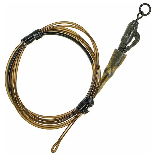 монтаж готовый korda dark matter leader 8 ring swivel 50см weed 40lb Монтаж готовый KORDA Dark Matter Leader Hybrid Lead Clip Weedy Green 40lb 1м