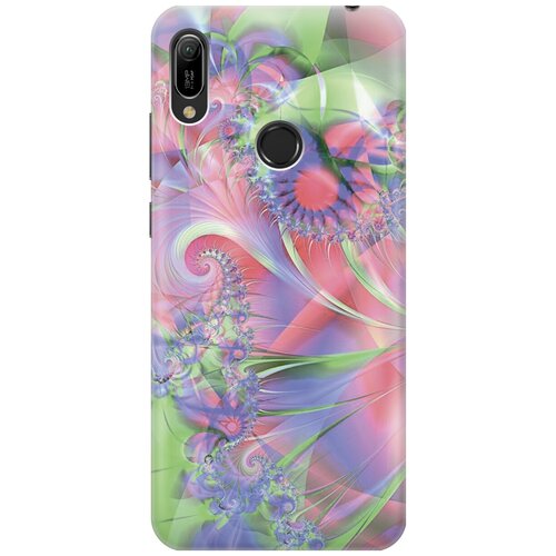 фото Силиконовый чехол на huawei y6 (2019) / y6 prime (2019) / honor 8a / 8a pro / хонор 8а / хонор 8а про / хуавей у6 2019 / хуавей у6 прайм 2019 с принтом "красно-зеленая абстракция" gosso