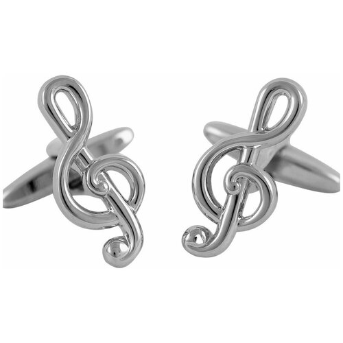 фото Запонки мужские lindenmann серебристые "скрипичный ключ", арт. 1634