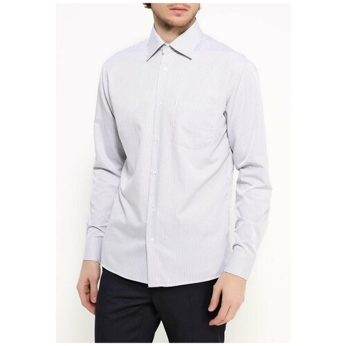 фото Рубашка мужская длинный рукав casino c131/1/731/z, полуприталенный силуэт / regular fit, цвет серый, рост 174-184, размер ворота 39