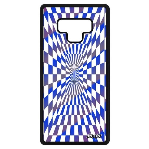 фото Стильный чехол на телефон // galaxy note 9 // "иллюзия шахмат" квадраты движение, utaupia, голубой