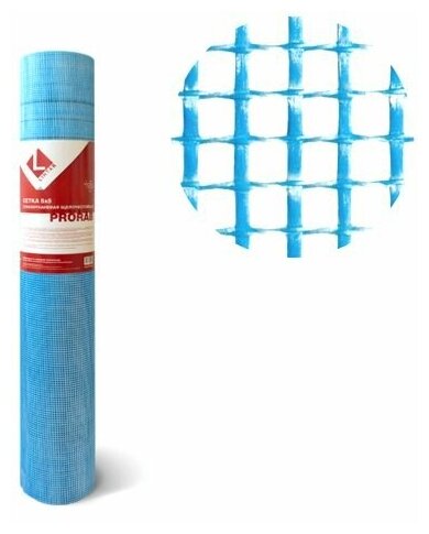 Стеклосетка штукатурная 5х5 1мх50м 160 синяя PRORAB (разрывная нагрузка 1500Н/м2) (4814273000041) (LIHTAR)
