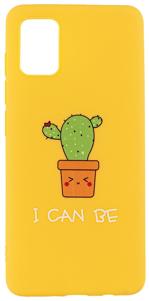 Чехол дизайнерский для Samsung Galaxy A51. Желтый. Кактус, I can be.