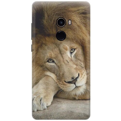 фото Силиконовый чехол на xiaomi mi mix 2 / сяоми ми микс 2 с принтом "спокойный лев" gosso