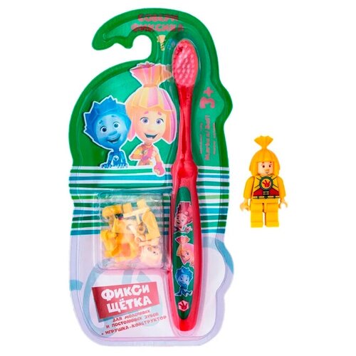 фото Детский набор зубная щетка и игрушка фиксики фиксищётка 3+ 1 шт