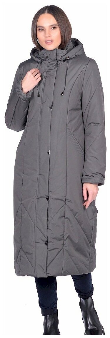 куртка  Maritta зимняя, средней длины, утепленная, размер 40(50RU), серый