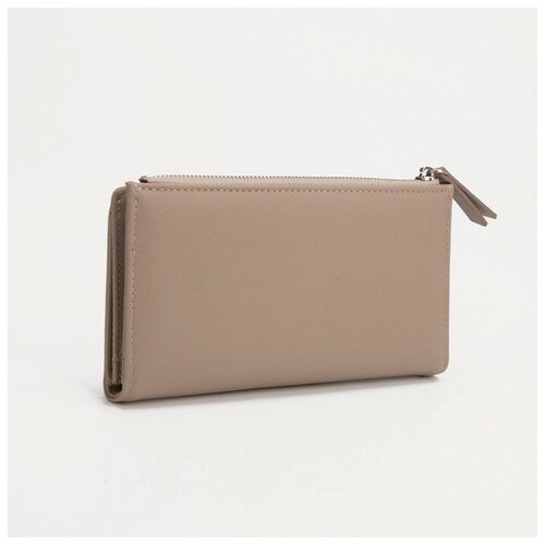 фото Кошелёк, 3 отдела на кнопке, цвет бежевый нет бренда