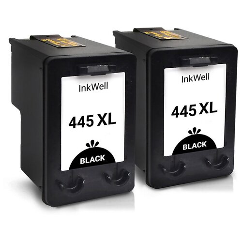 Комплект картриджей InkWell 445XL, черный, для струйного принтера, совместимый