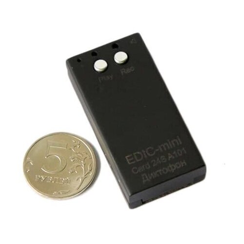 Диктофон Edic-mini Card24S A101 С активацией голосом Стерео режим цифровые маркеры 1790000₽