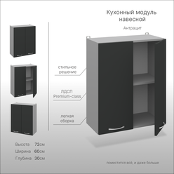 Кухонный модуль 60 см, СпадарДрэва, Шкаф кухонный навесной