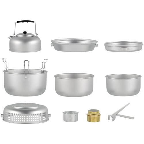 Набор туристической посуды с горелкой Camping Cooking Set(набор 9 предметов), Atom набор туристической посуды 9 предметов