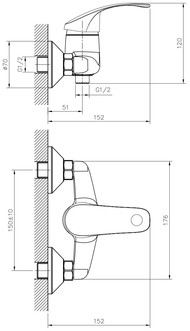 Смеситель DECOROOM DR71055 одноручный для душа - фотография № 7