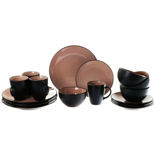 Сервиз столовый Бежевый керамика 16 предметов MEIBO