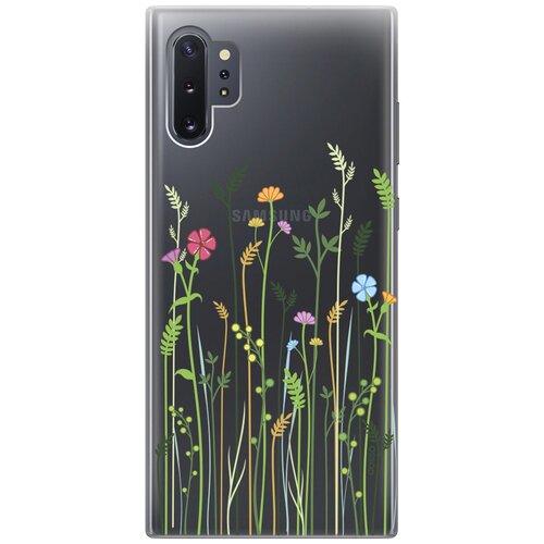 Ультратонкий силиконовый чехол-накладка Transparent для Samsung Galaxy Note 10+ с 3D принтом Flowers & Fern ультратонкий силиконовый чехол накладка transparent для samsung galaxy note 20 с 3d принтом lilac flowers