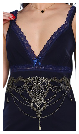 Ночная сорочка женская, цвет синий, размер 48 - фотография № 5