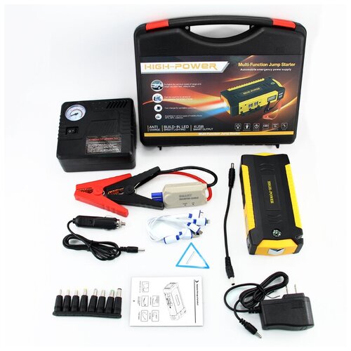 Универсальное пусковое зарядное устройство с компрессором Пускач jump starter Power Bank 69800 mAh повербанк для авто 533100₽