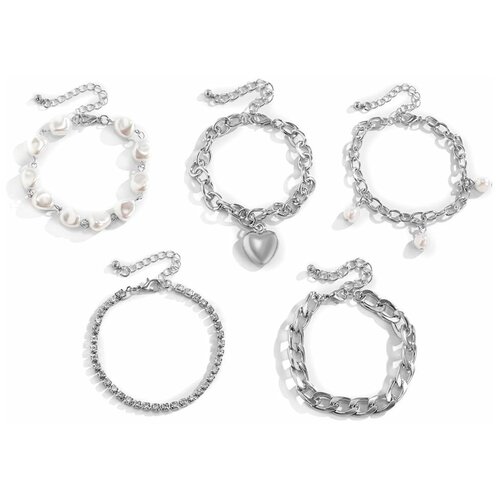 фото Набор браслетов с кристаллами и жемчугом «изобилие» the minimalist