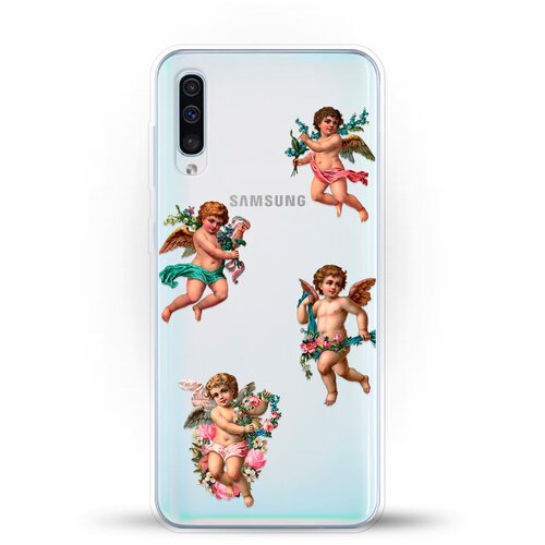 Силиконовый чехол Ангелочки на Samsung Galaxy A50 силиконовый чехол ангелочки на samsung galaxy a10