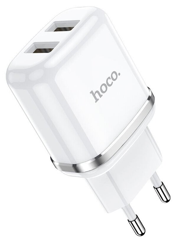 Сетевое зарядное устройство HOCO N4 Aspiring 2xUSB, 2.4A, 10.8W, белый