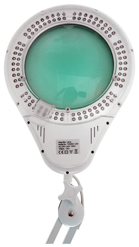 Лупа, Rexant на струбцине круглая настольная 5Х с подсветкой 108 LED белая - фото №16
