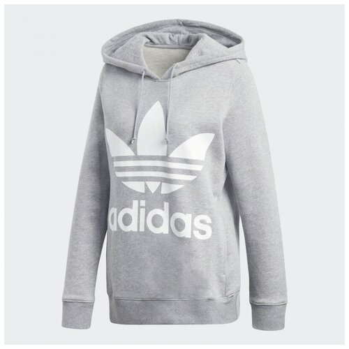 фото Худи adidas cy6665 trefoil hoodie женское, цвет серый, размер 40