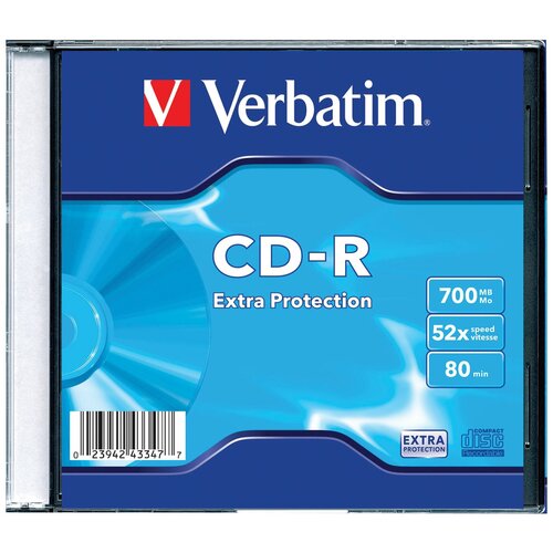 Диск CD-R VERBATIM DL, 700 Mb, 52х, Slim Case