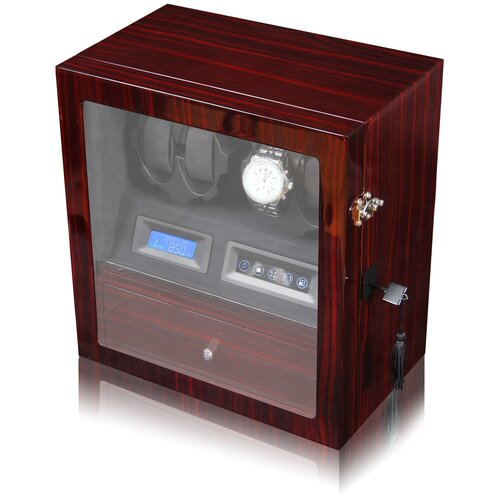 фото Шкатулка для подзавода 4 часов и хранения (макассар) leader x 205 ef