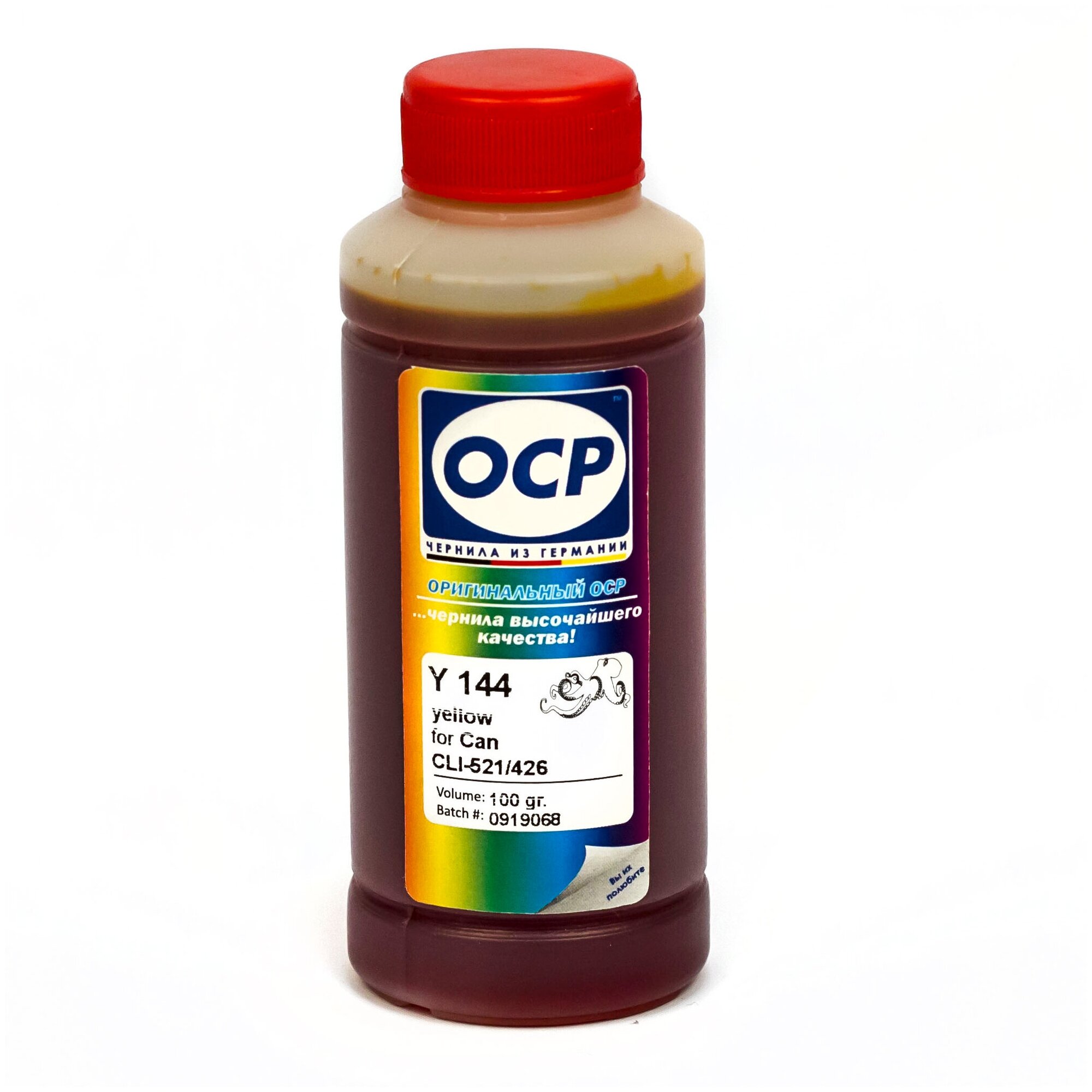 Чернила OCP Y144 желтые водорастворимые для картриджей Canon PIXMA: CLI-521Y и CLI-426Y yellow 100мл.