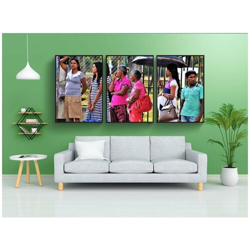 фото Набор модулных постеров для интерьера "разнообразие, очередь, повседневную жизнь" 60x90 см. в тубусе, без рамки lotsprints