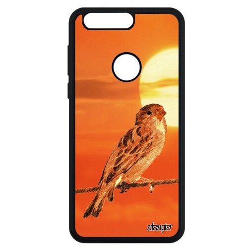 фото Новый чехол на смартфон // honor 8 // "воробей" птенец маленький, utaupia, оранжевый