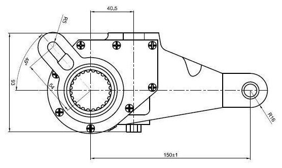 Рычаг тормоза регулировочный TRIALLI ZF 2516