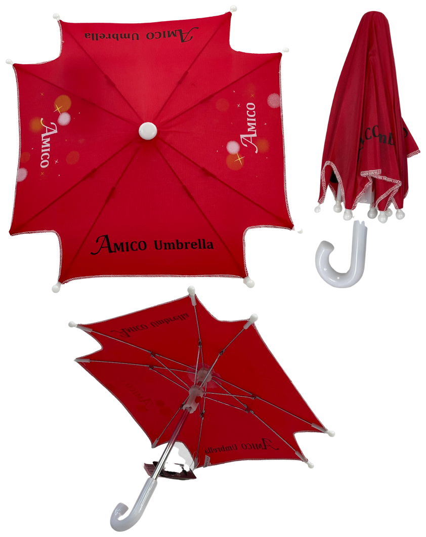 Детский зонт трость / Маленький кукольный зонтик / Квадратный купол