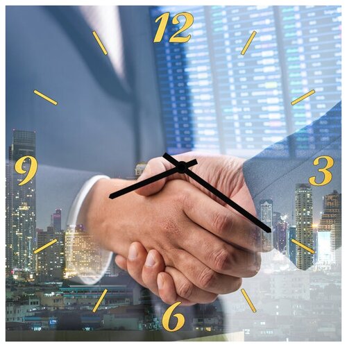 фото Svs настенные часы svs 3501884 деловое рукопожатие