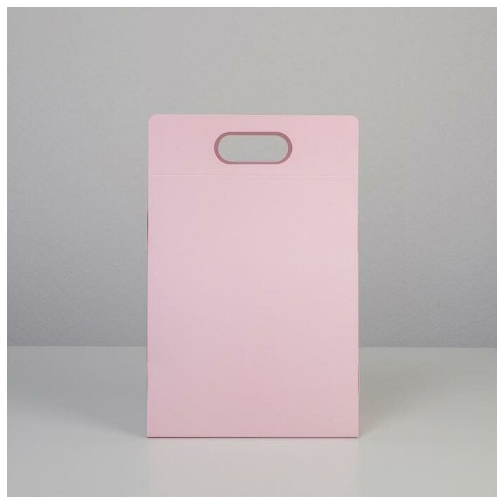 Переноска для цветов Love, розовая, 24 × 12,5 × 37 см - фотография № 4