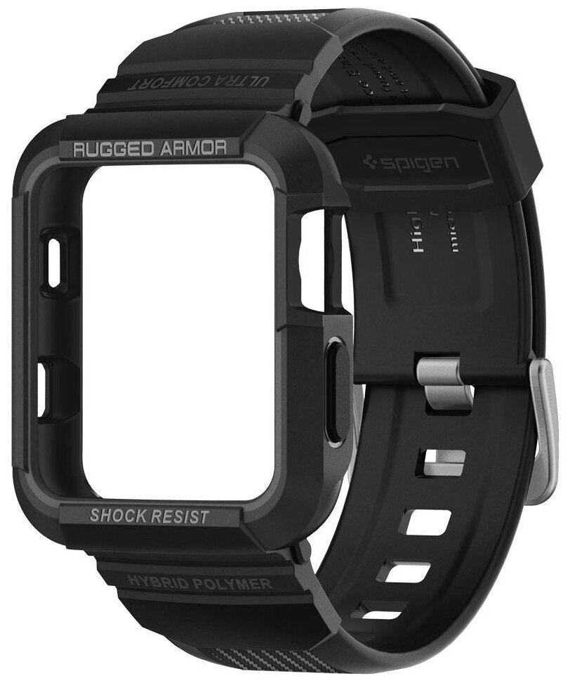 Чехол с ремешком Spigen Rugged Armor Pro для Apple Watch series SE/6/4 44 mm (оригинал Black)