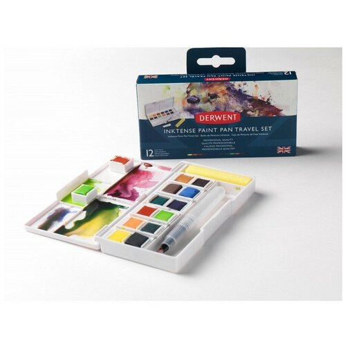 Набор красок Derwent Inktense Pan Travel Set, 12 шт