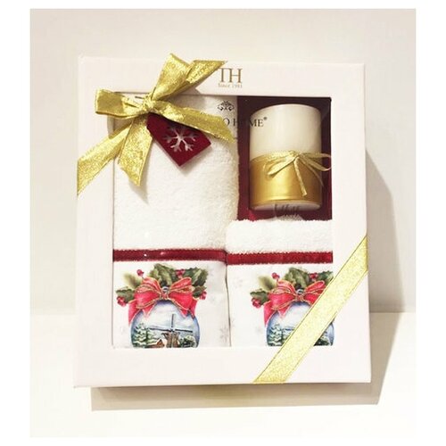 фото Tivolyo home snowbell velvet набор полотенец новый год