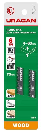 фото Полотна URAGAN, T101D, HCS, по дереву 2шт 159472-4_z02