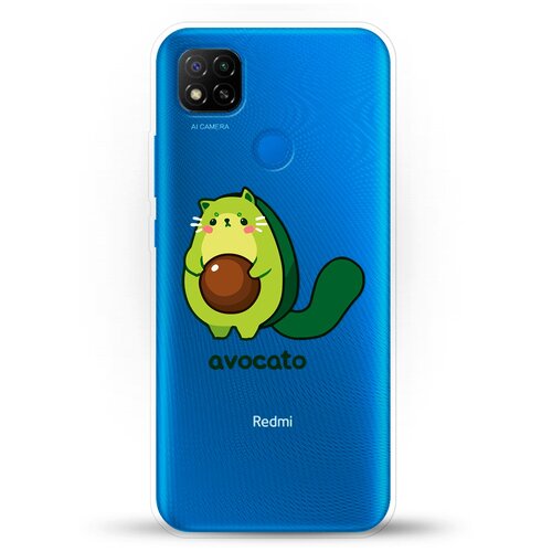 фото Силиконовый чехол авокадо-кот на xiaomi redmi 9c andy & paul