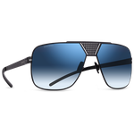 Титановые солнцезащитные очки GRESSO San Francisco - квадратные / синие - изображение