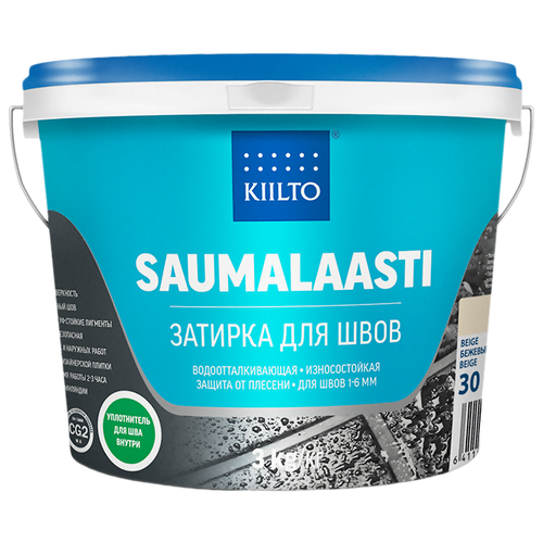 Kiilto Затирка Kiilto Saumalaasti SAUMALAASTI_№11 естественно белый 3 кг kiilto saumalaasti 28 песочный 1 кг затирка
