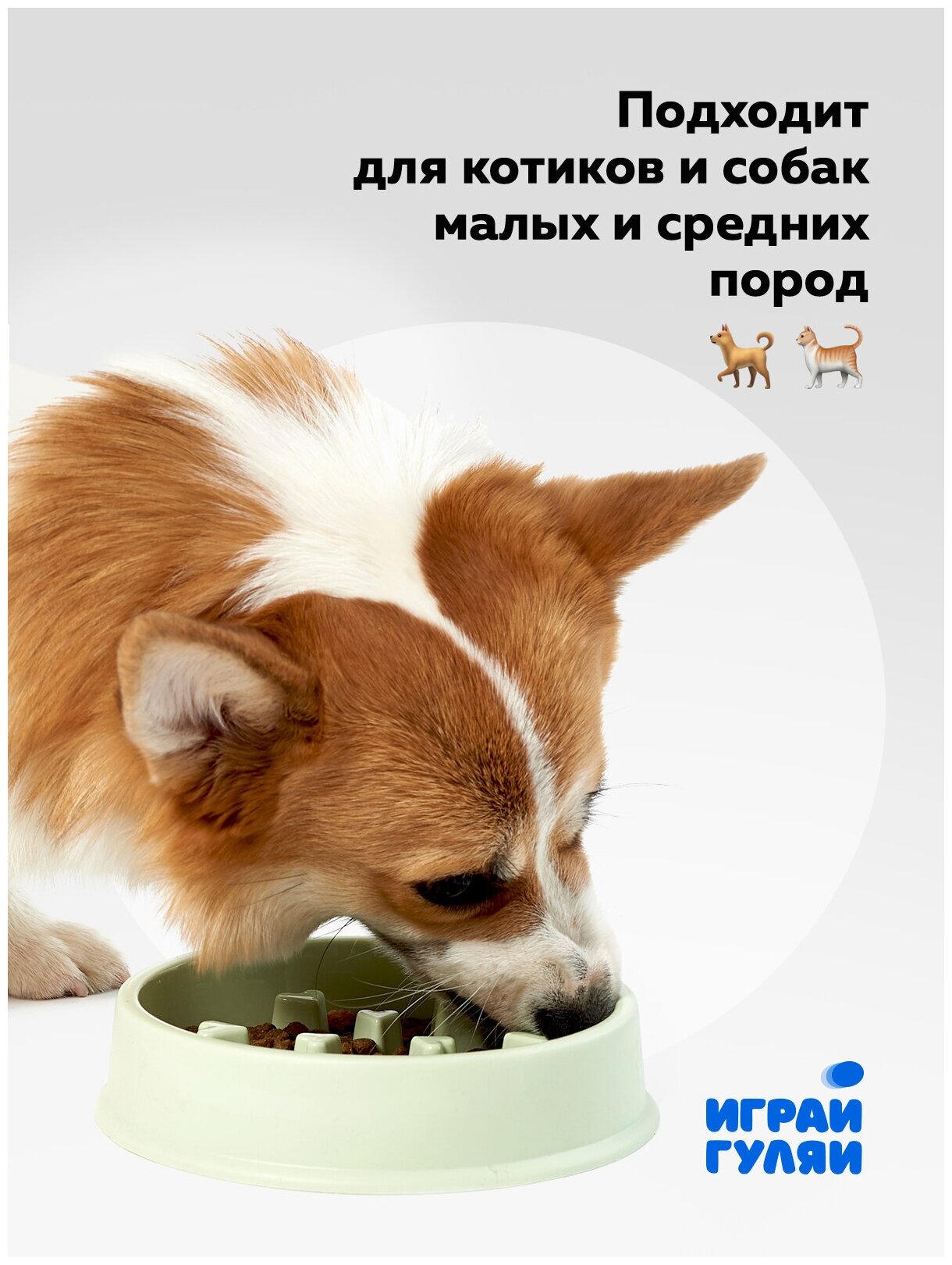 Миска для животных для собак для медленного поедания корма и медленного кормления, Сердца, цвет: голубой - фотография № 7