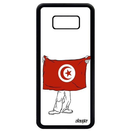 фото Защитный чехол на телефон // samsung galaxy s8 plus // "флаг туниса с руками" патриот государственный, utaupia, белый