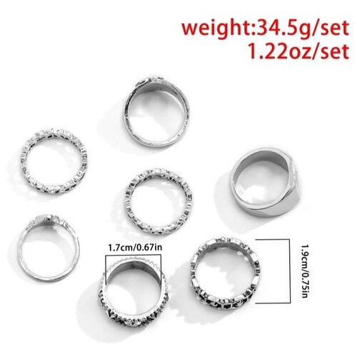 фото Набор колец пики, звезды, сердечки, огонь / aboba