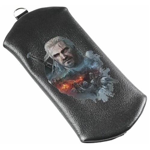 Карманная ключница Russian.Handmade из натуральной кожи с принтом The Witcher / Ведьмак / Геральт №3