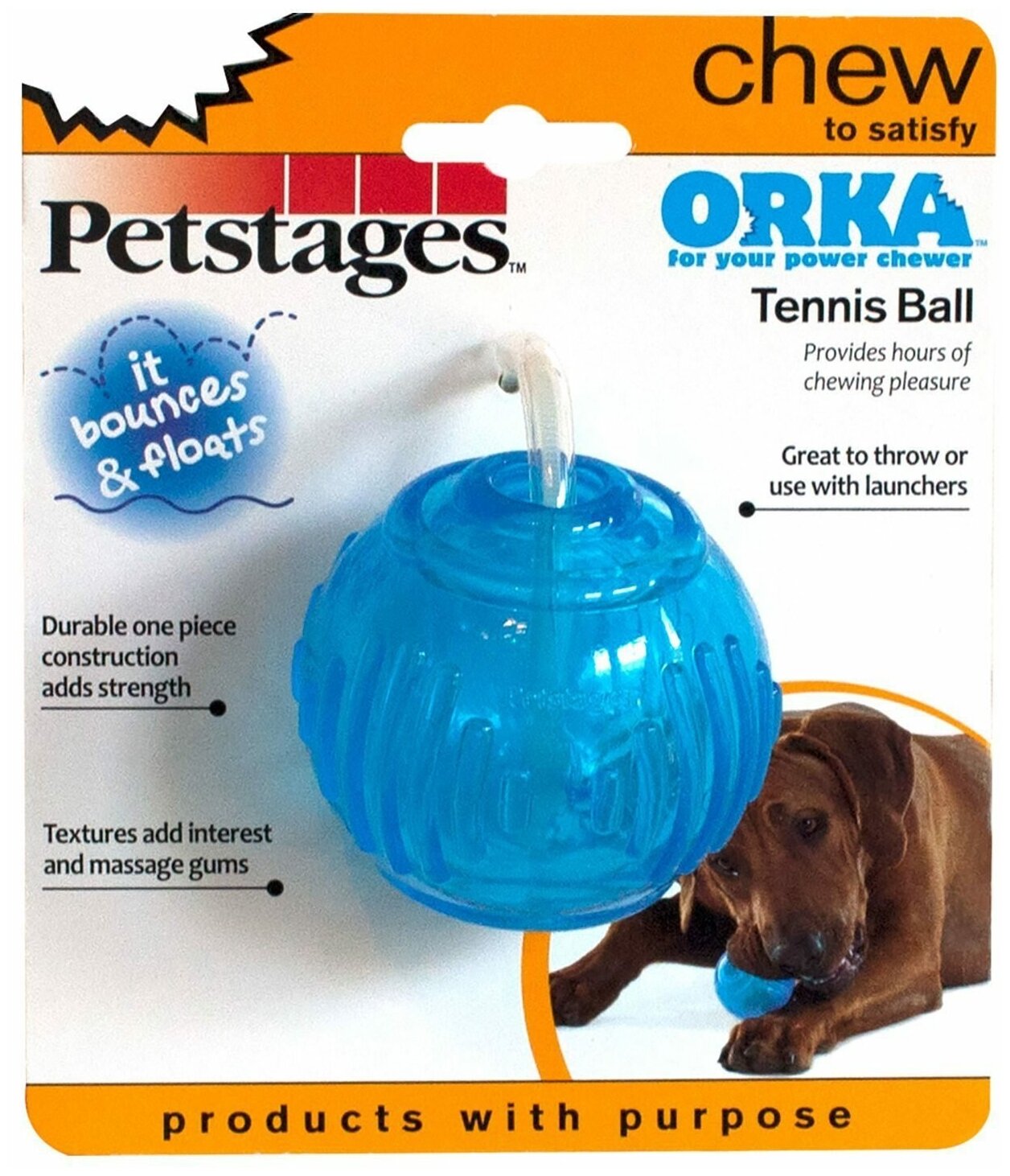 Petstages Игрушка для собак орка теннисный мяч,6 см | Orka Tennis Ball, 0,113 кг, 38936