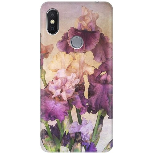 фото Re:paчехол - накладка artcolor для xiaomi redmi s2 с принтом "фиолетовые цветы"
