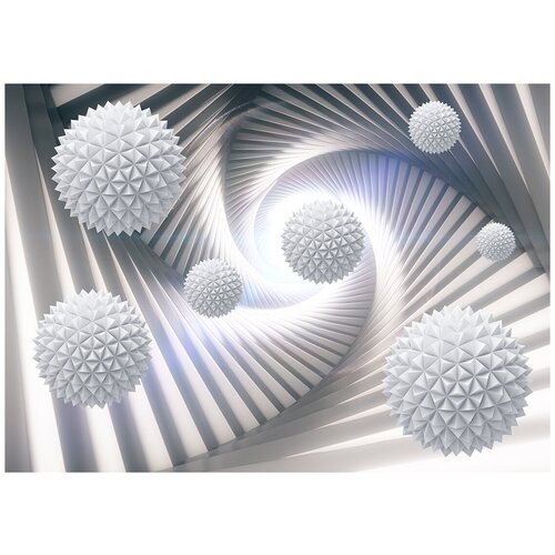 Спираль с шарами 3D - Виниловые фотообои, (211х150 см)