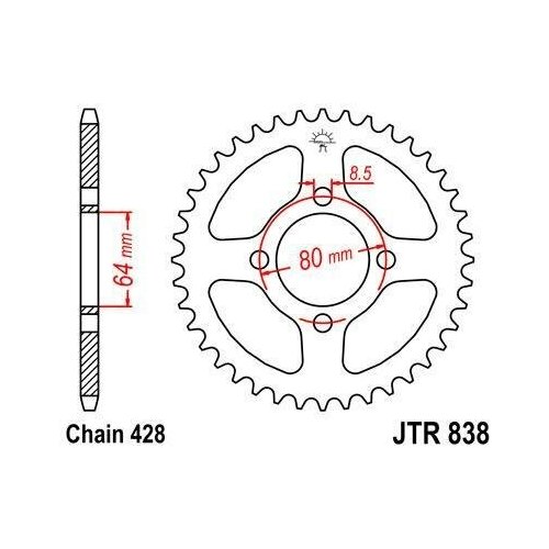 Звезда JT ведомая JTR838.43 43 зуба