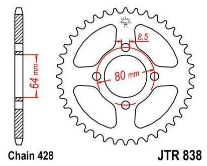Звезда JT ведомая JTR838.43 43 зуба